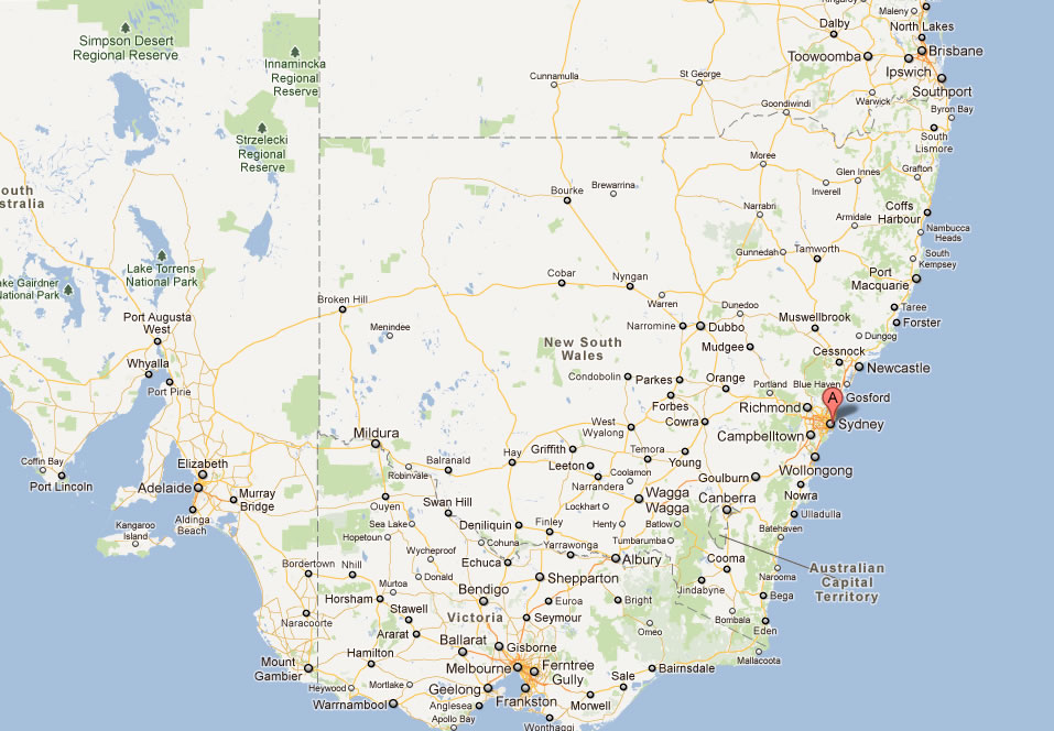 map of sydney australia